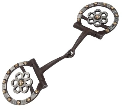 Fabater a Bocca di Cavallo per Filetto Snodato Stile Vintage in Bronzo Antico per Addestramento del Cavallo 125 Mm