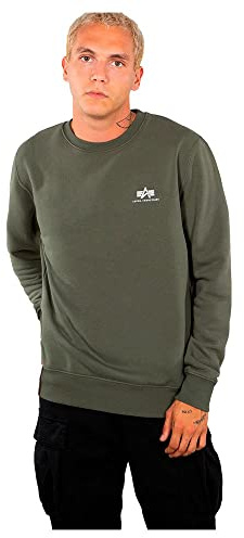 Alpha Industries Basic Sweater Small Logo Sweatshirt für Herren Dark Olive