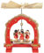 OBC Weihnachtspyramide/musizierende Engel rot-Gold/Pyramide Weihnachten/im Kunsthandwerks-Stil, handgefertigt/Deko zu Weihnachten