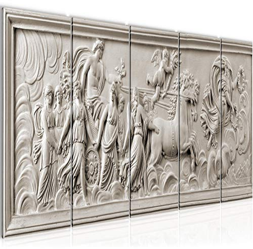 Runa Art Murali XXL Antico Bassorilievo Roma 200 x 80 cm Beige 5 Pezzi - Made in Germany - 025655a