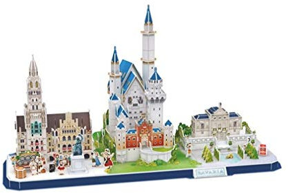 Revell 3D Puzzle 00143 I Bayern Skyline I 178 Teile I 4 Stunden Bauspaß für Kinder und Erwachsene I ab 10 Jahren I Bayern im Miniaturformat selber zusammenbauen