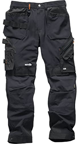 Scruffs Men's Pro Flex Plus Holster Workwear Trousers, Black (Black 001), 34W UK