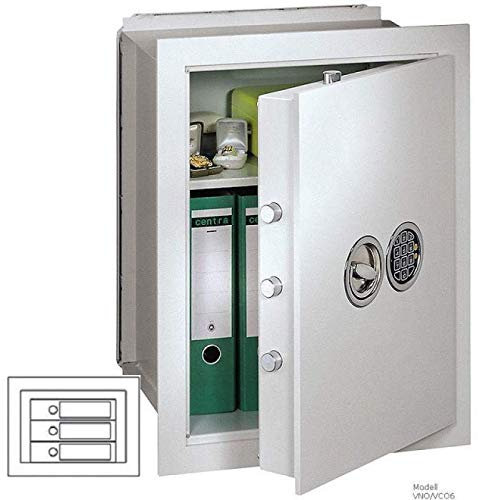 Müller Safe VNO 4 Wandtresor, Doppelbartschloss mit 2 Schlüsseln, Grad 0 nach EN 1143-1, H37xB49xT39 cm, 39 kg
