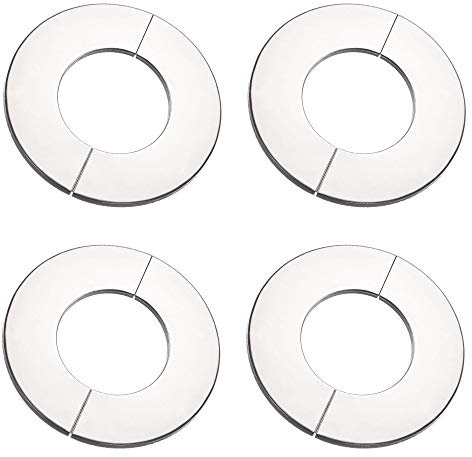 sourcing map Wall Split Flange, Stainless Steel Round Escutcheon Plate for 42mm Diameter Pipe 4Pcs