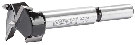 MOLLOM 32mm (1-1/4) Broca Forstner precisa con carburo YG8 de 2,0mm. Ideal para madera dura, plástico y contrachapado