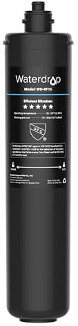 Waterdrop RF15 Cartucho de filtro de repuesto para filtro de agua 15UA/15UB debajo del fregadero, reduce PFOA/PFOS, PFAS, plomo, cloro, mal sabor y olor, certificado NSF/ANSI 42, 70.000 litros