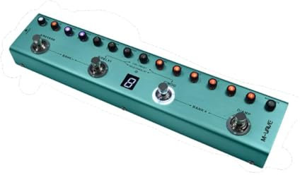 Oshhni Multieffektpedal, tragbar, leicht, kompakt, einfach zu bedienen, robuster E-Gitarren-Effektor mit Delay und Reverb, GRÜN