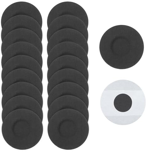 20 Pcs Black Libre 2 Sensor Covers, CGM Sensor Patchs Waterproof Adhesive Patches Compatible with Freestyle Libre 1/2/3, Breathable Without Glue Adhesive Glucose Monitor Protector for Swimming Sports