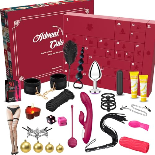 HBABY Coffret cadeau Saint-Valentin Coffret cadeau d'anniversaire sensuel Coffret découverte de 24 jouets pour adultes Collection Surprise intime Conçu pour les couples, les hommes et les femmes