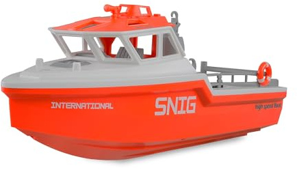 Amewi Barco Salvavidas RC sin escobillas, 320 mm, RTR Blanco/Naranja, teledirigido, niño a Partir de 8 años