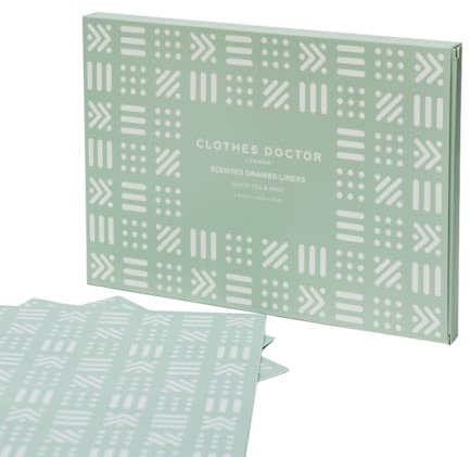 Forro perfumado para cajones con aceites esenciales, 6 hojas grandes (58 cm x 40 cm), repelente y ambientador natural de polillas, sin plástico, vegano, sin crueldad, embalaje reciclable, fabricado en