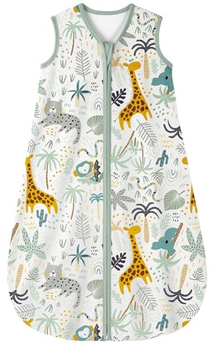 Yoofoss Gigoteuse d'été pour Bébé Sac de Couchage de 100% Coton 0.5 TOG Gigoteuse Ete Emmaillotage Bebe 84 cm pour Nouveau-né Garçons Filles 12-18 Mois