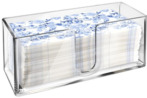 LEVIMETREE Acrylic Paper Towel Holder for Bathroom or Kitchen – Clear Countertop Dispenser for Trifold, Multifold, C-Fold Napkins, Disposable Hand Towels, Modern Napkin Tray, 10.75 x 4.125 x 5 Inch