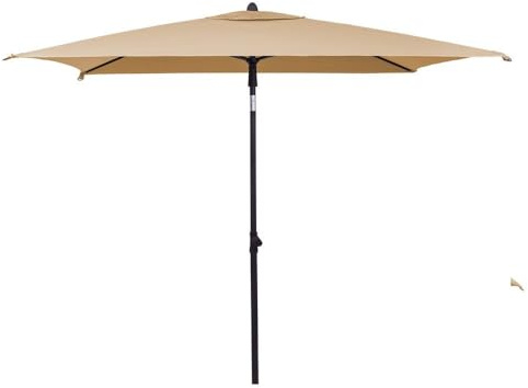 MONTY Parasol inclinable de 175x175 cm, mástil Ø32mm de Acero Negro, con Antiviento, Altura regulable, Elegante y Duradero, tratamiento Anti-corrosión, para Exterior