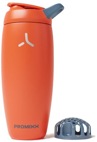 Promixx Pursuit Isolerad Shaker – 700ml Dubbelvägg Rostfritt Stål Proteinmixer med Snap-Fit för Iskalla Shakes – Läcksäker för Fitness och Resor – Bränd Orange