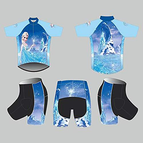 Maillot de Ciclismo para Niños Manga Corta de Dibujos Animados + Pantalones Cortos Ropa de Patinaje Niños Ropa de Bicicleta Set Ropa Deportiva Kits para niño y niña Apoyo a la personalización
