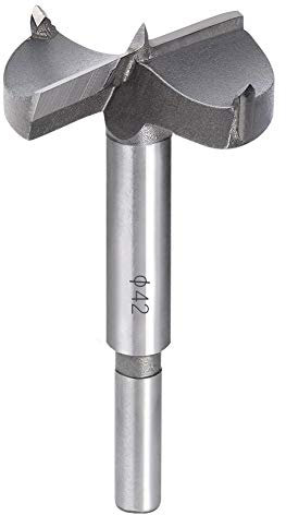 Flintronic Mèches 42MM Fraise Carbure pour L'installation de Portes Sphériques, Tiroirs, Contreplaqué - Aide Rapide pour Faire des Trous Propres à Fond Plat Dans le Bois