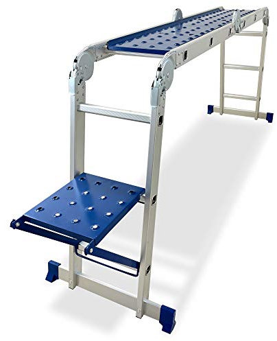 K•LUTECH – Escalera Plegable de 3,5 m multiposición, telescópica, Fabricada en Aluminio, Calidad Profesional, Marcha de Confort, certificación de 150 kg, Conforme a Las Normas EN131 CE