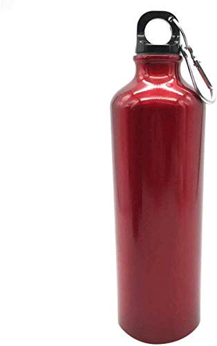 Aeromdale Outdoor Bicycle Mountaineering Kettle Light Drinking Straight Drop Metal Sports Water Bottle Red Stainless Steel 600Ml