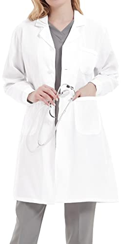Dorimifa Femme Blouse de laboratoire coton Blouse chimie blanche collège Cosplay Mince L