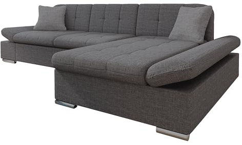Mirjan24 Ecksofa Montana Sale mit Regulierbare Armlehnen, Eckcouch, L-Form Sofa, Wohnlandschaft, Couch, Farbauswahl (Lux 06 + Lux 06 + Lux 05, Seite: Rechts)