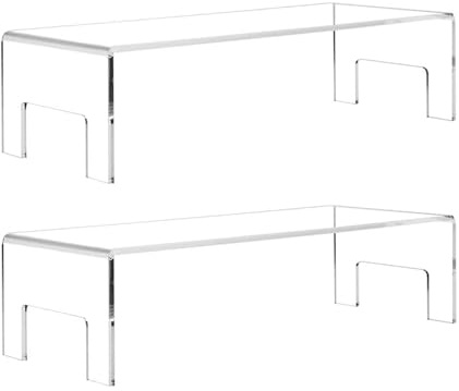 TopHomer 2 Pezzi Espositore in Acrilico Trasparente, Alzate in Acrilico per Figurine, Buffet, Bambole, Cosmetici, Dessert e Cupcake