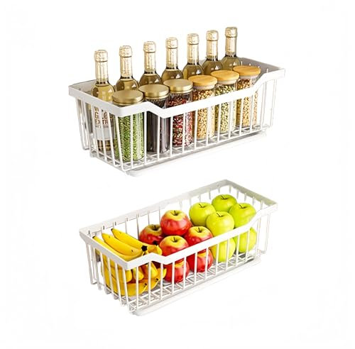 lesulety Basket A Fruit Etagere A Epices Wall Basket Metal Basket Fruit Basket Fruit Basket Storage Basket Wall Metal Kitchen,White,38CM