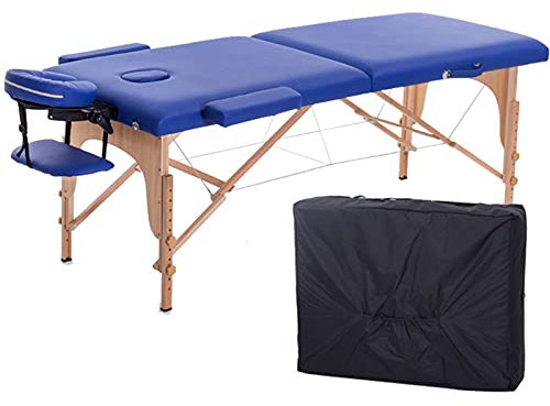 Massage Table Portable Folding Bed 84 Inch Extra Wide Height Adjustable Therapy Spa Salon Clinic with Carrying Bag - 2 Fold