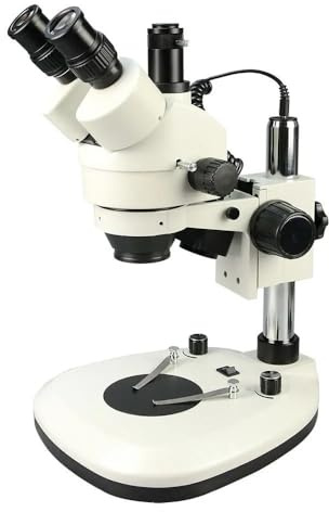 ZHJOPP Microscope Accessories Kit 7x~45x Zoom Microscope Top Bottom LED Light illumination Trinocular Stereo Microscope WF10X Eyepiece Soldering (One Color White)
