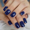 Falsche Nägel, 24 PCS Kurze Falsche Nägel mit Kleber, Press on Nails Abnehmbare Klebenägel Tips für Geburtstage, Valentinstag, Hochzeiten, Bachelorette Parties (Blau)