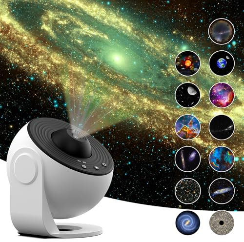 YESUBELU Galaxy Projector, Star Projector for bedroom, Standard Version with 13 Projection Theme Discs, Timed Shutdown, for Adults Kids Gifts
