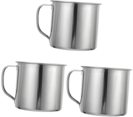 Mobestech 3piezas Vasos Acero Inoxidable Irrompibles con Asa para Llevar Escuela