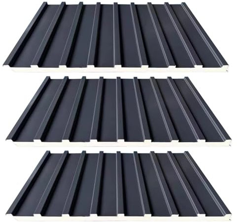 Pannelli per coperture in Alluminio, lastre per coperture Ondulate Isolate e Impermeabili, pareti divisorie per Rivestimenti di tetti Esterni - 80/90/150/183/244/305 cm, Pannello Ondulato PE