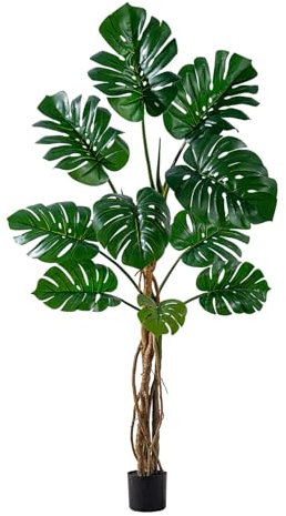 Konstgjord Monstera Deliciosa-växt, falskt tropiskt palmer, realistiska falska växter, dekorativa falska grönskande växter för hus vardagsrum sovrum kontor heminredning inomhus (170 cm/66,9 tum)