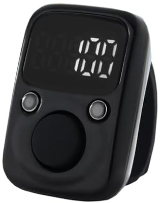 Generisk handräknare – clicker – 3,3 x 2,5 cm vattentät smart pitch | LED-display handhållen digital räknare med fingerringdesign för sportevenemang repetitioner Tally School Fitness