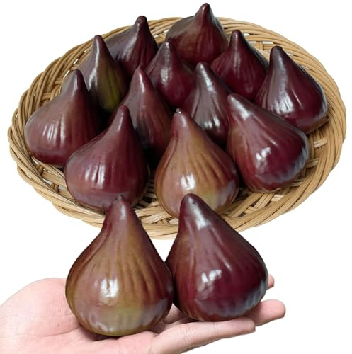 Laiiqi 12 fichi finti realistici realistici frutta finta decorazione di fichi artificiali fichi finti ciotola di frutta riempitivo per casa cucina decorazione tavolo fotografia puntelli