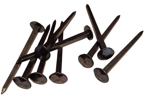 10 chiodi forgiati – 40 mm di lunghezza con testa martellata – per porte antiche, persiane, restauro di mobili, lavori in legno rustico e rievocazione, in ferro battuto, fai da te e artigianato