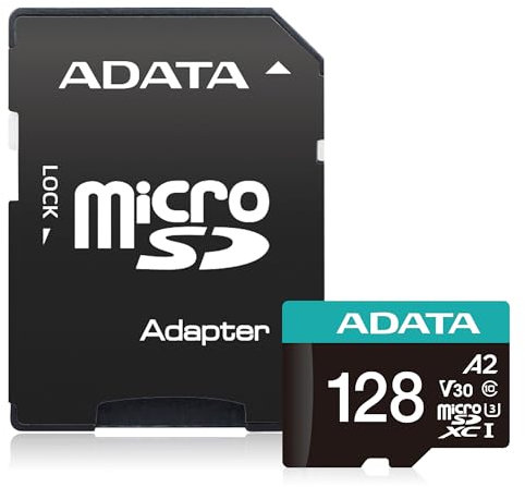 ADATA Premier Pro - Tarjeta de Memoria microSDXC/SDHC UHS-I U3 (Clase 10(V30S), Color Negro 128 GB
