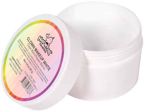 Halloween White Foundation Face Paint Clown Makeup - 3.4 oz Face Cream for Halloween Costume, Corpse Bride Costume, Cosplay, SFX, Stage & Theater - Long Lasting, Safe Body Paint for Kids & Adults