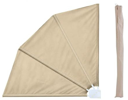 SmartSun Auvent latéral Beige 1,4x1,4m en Forme d'éventail pour Balcon, terrasse