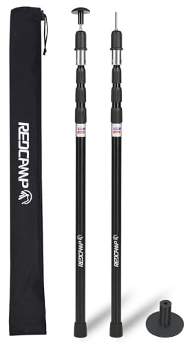 REDCAMP Aluminum Adjustable Camping Tarp Poles, Set of 2, 33.3in to 98.4in Telescoping Lightweight Tent Poles for Shelter, Hammock Rain Fly, Awning