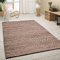 Paco Home Teppich Wohnzimmer Kurzflor Jute Handgewebt Meliertes Ethno Muster Naturfaser, Grösse:300x400 cm, Farbe:Beige