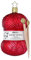 Christbaumschmuck Glas Strickgarn 11cm mit Stricknadeln Weihnachtskugeln Weihnachtsbaumkugeln rot