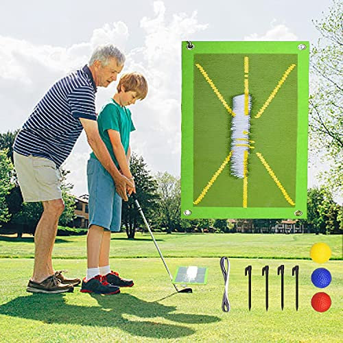 Golf Training Mat for Swing Detection Batting Golf Training Aid Equipment - Analysis Swing Path and Correct Hitting Posture, for Practice Outdoor Indoor