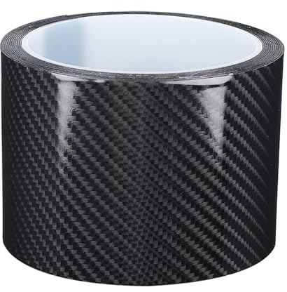Umbrales de las Puertas del Automóvil Protección de los Bordes de la Etiqueta Adhesiva, Cinta Adhesiva de Fibra de Carbono Película de Carbono 6D Película Autoadhesiva Negra para (7CM * )
