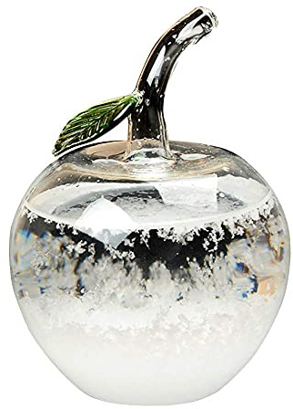 Previsore Meteo - Barometro Liquido in Vetro per Previsioni Meteo Stazioni Meteorologiche Bottiglia per Previsioni Meteo in Vetro Decorazione da Scrivania per Casa Ufficio Regalo (a Forma di Mela)