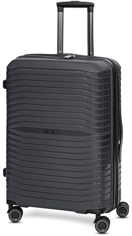 Stratic Shine Koffer groß | Trolley mit 4 360° Drehbare Rollen, Kreuzpackgurt, Dehnfalten, arretierbarer Griff und TSA-Schloss | 44 cm x 27 cm x 66 cm | 62-69L