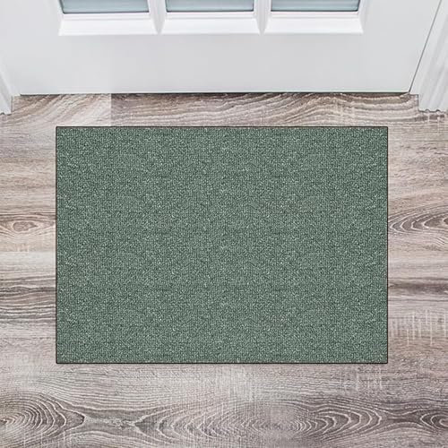 CUIMEI Läufer Teppich 90 x 270 cm rutschfest Wasserdicht Waschbar rutschfest Velour Mit Muster Für Terrasse Balkon Garten, Grün