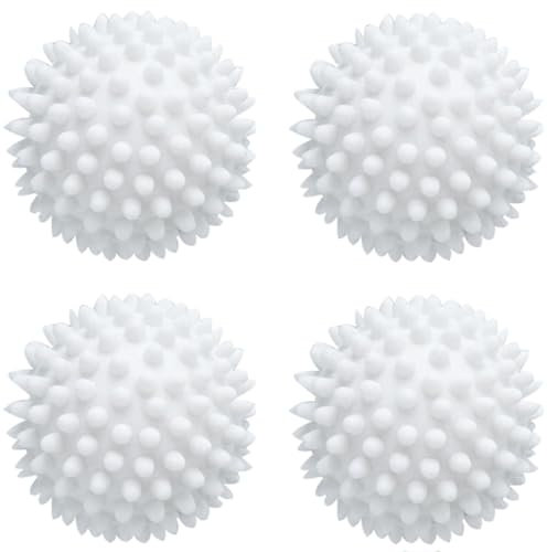 Voarge 4 Stücke Trockner Ball, Waschball für waschmaschine, Kugeln für Flauschigere Wäsche, Wäsche Wiederverwendbare Dryer Balls Waschmaschine Balls (Weiß)