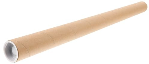 SHINEOFI Tubo De Cartón Kraft Redondo 50x10 Cm Resistente Para Pósteres y Documentos Tapa, Reciclable y Portátil Para Envío y Almacenamiento De Arte